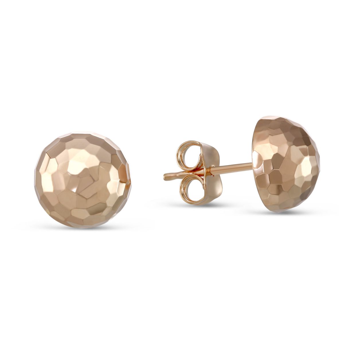 Rose Gold Faceted Dome Stud Earrings | Borsheims