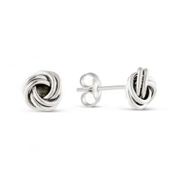 Image for White Gold Love Knot Stud Earrings