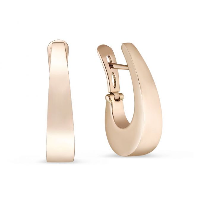 14K Rose Gold J Hoop Earrings