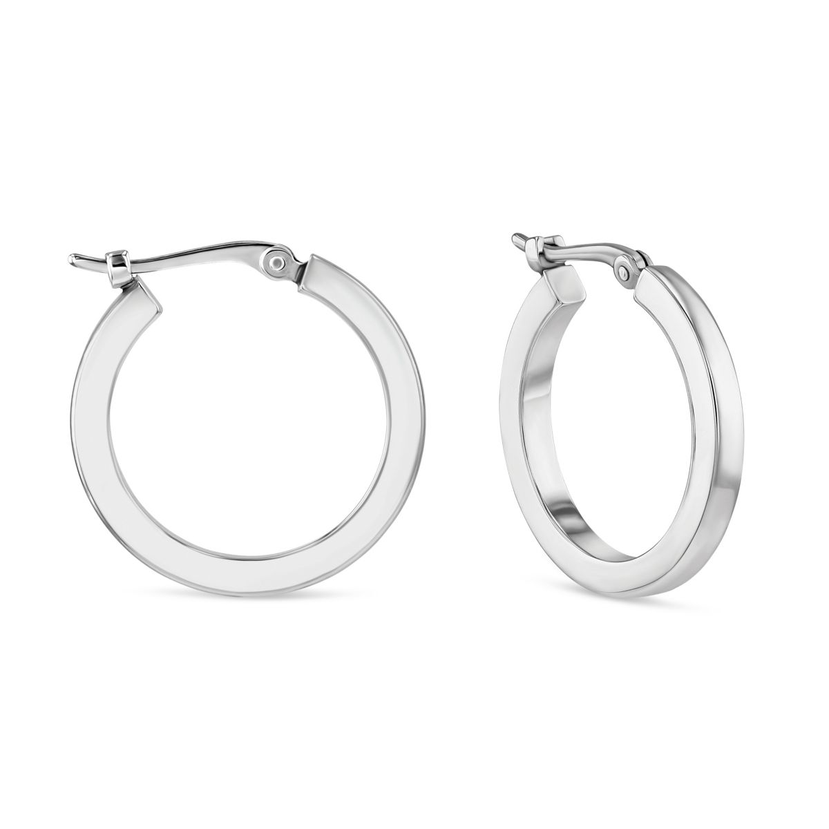 14K White Gold Square Tube Hoop Earrings, Small | Borsheims