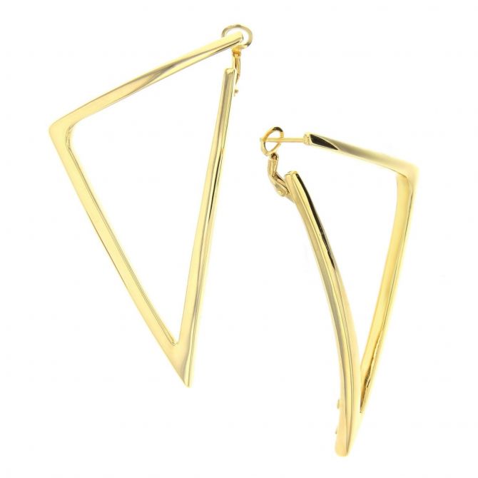 Roberto Coin 18K Yellow Gold Triangle Bold Gold Hoop Earrings