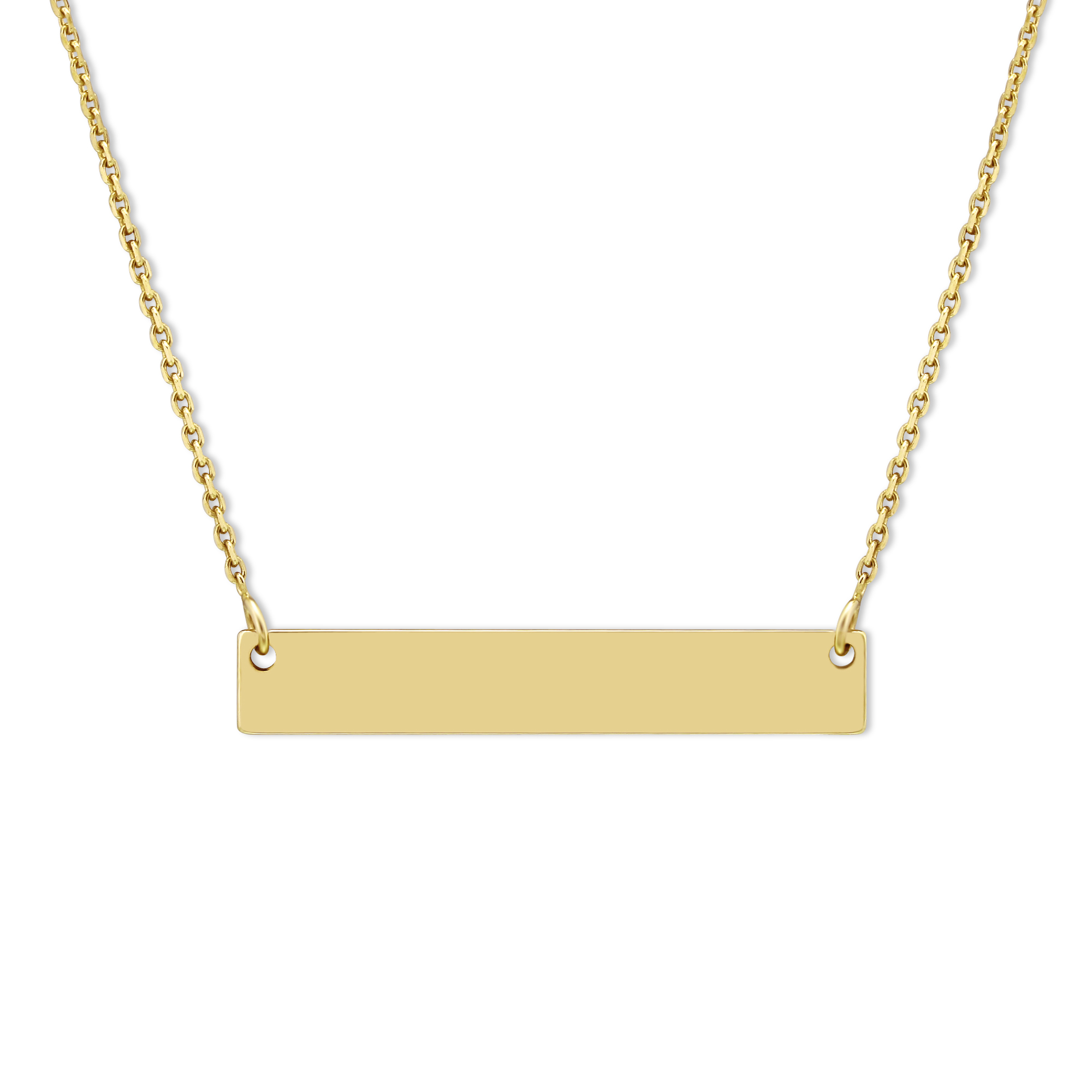 Yellow Gold Name Plate Necklace, 18