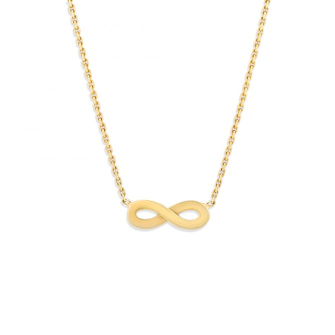 Yellow Gold Infinity Necklace, 18"