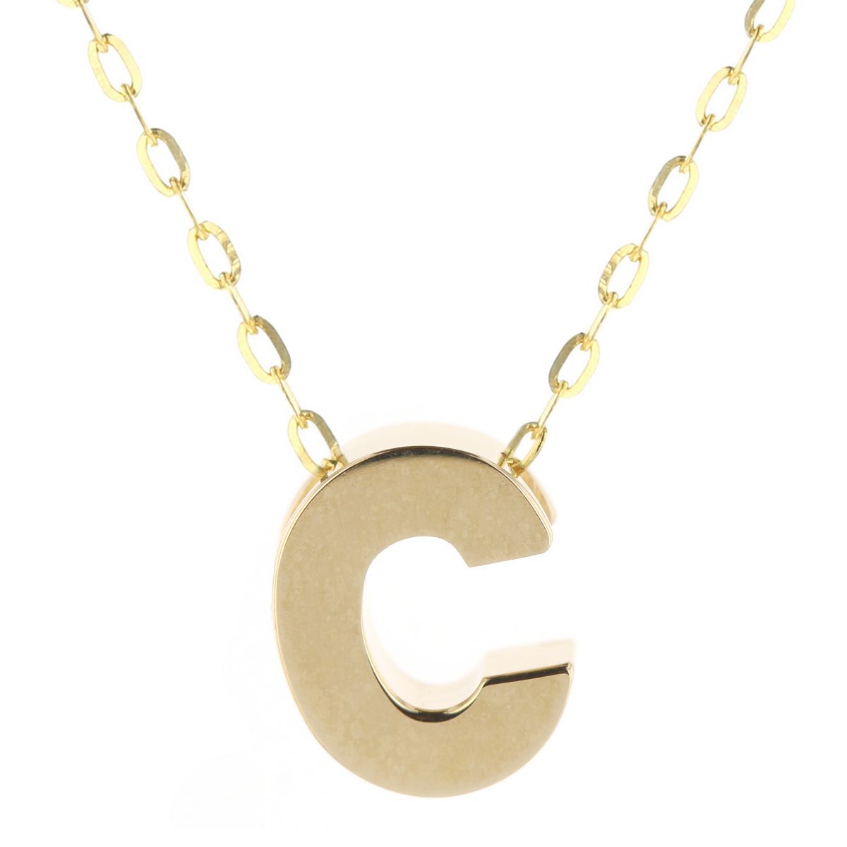 Yellow Gold Initial C Pendant, 18