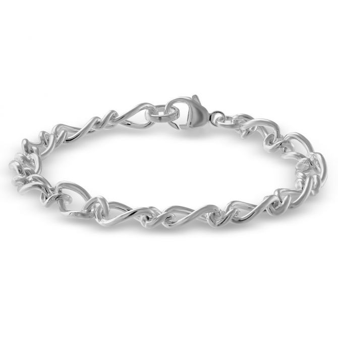 Sterling Silver Figaro Link Bracelet, 7"