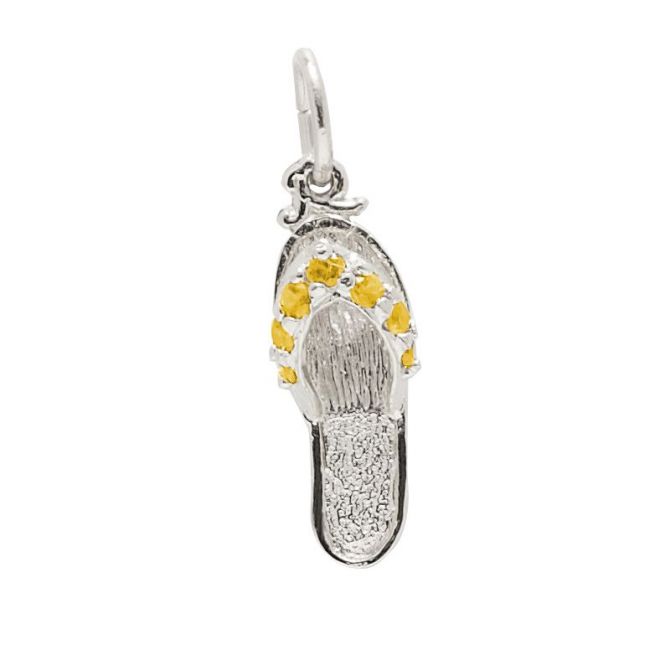 Rembrandt Sterling Silver Yellow Stone Sandal Charm