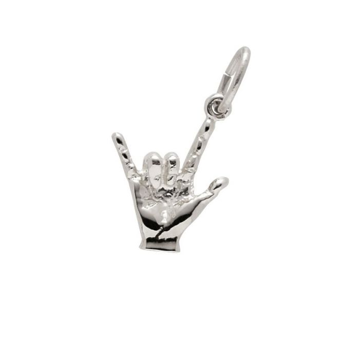 Rembrandt Sterling Silver I Love You Hand Sign Charm