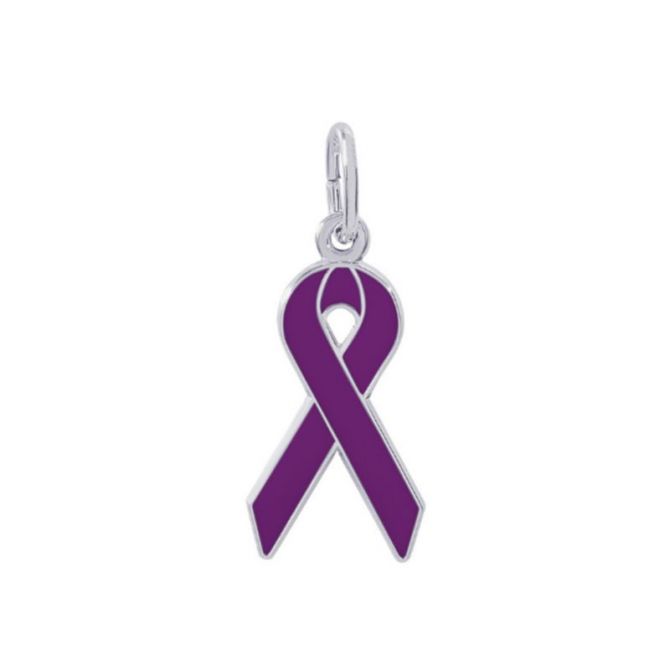 Rembrandt Sterling Silver Purple Ribbon Charm