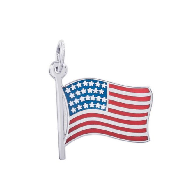 Rembrandt Sterling Silver USA Flag Charm