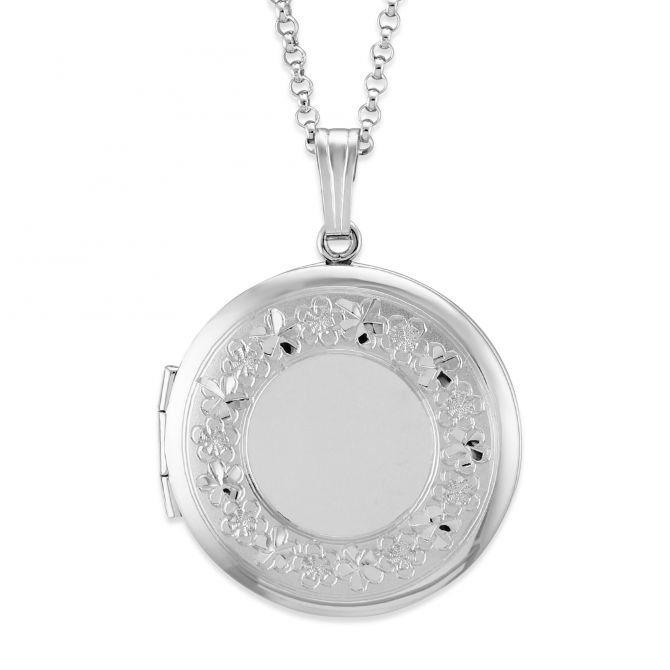 Sterling Silver Circle Locket, 20"