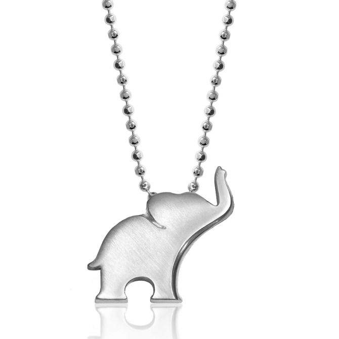 Alex Woo Sterling Silver Little Luck Elephant Pendant, 16"