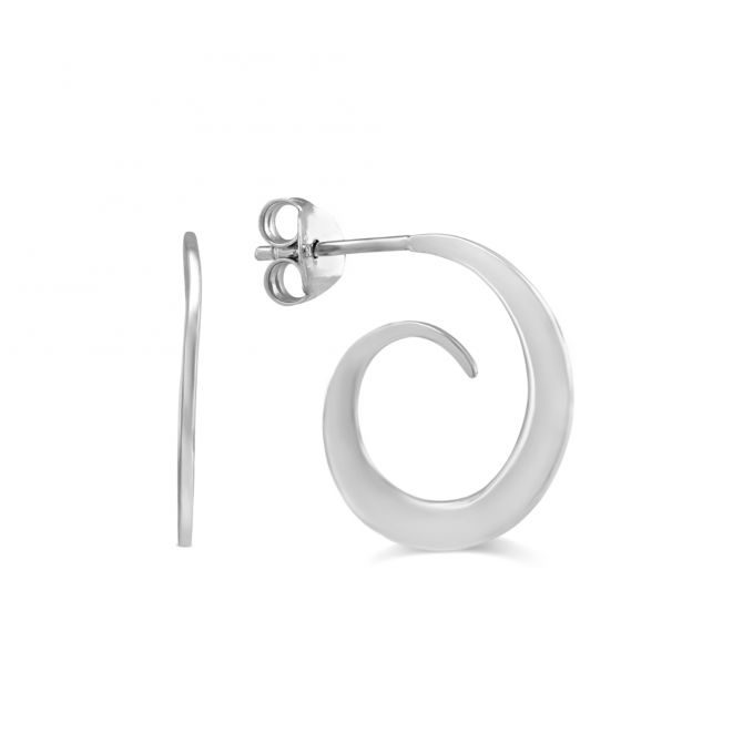 Sterling Silver Swirl Hoop Earrings