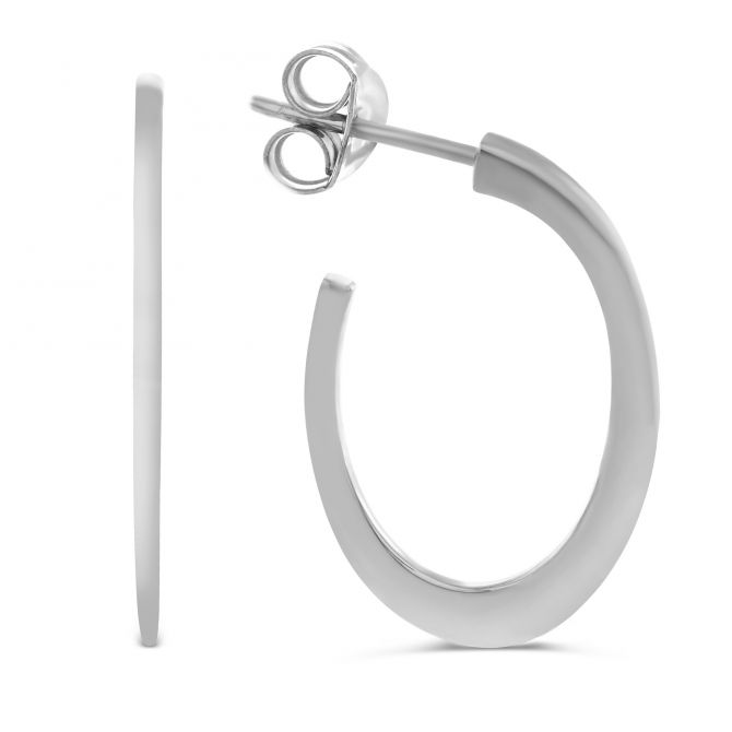 Sterling Silver Thin J-Hoop Earrings