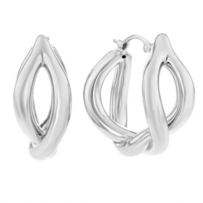 Sterling Silver Twisted Band Hoop Earrings