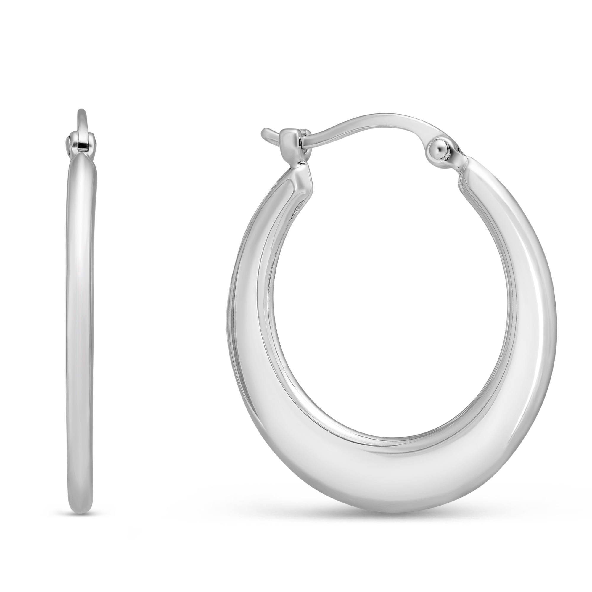 Sterling Silver Flat Hoop Earrings | Borsheims