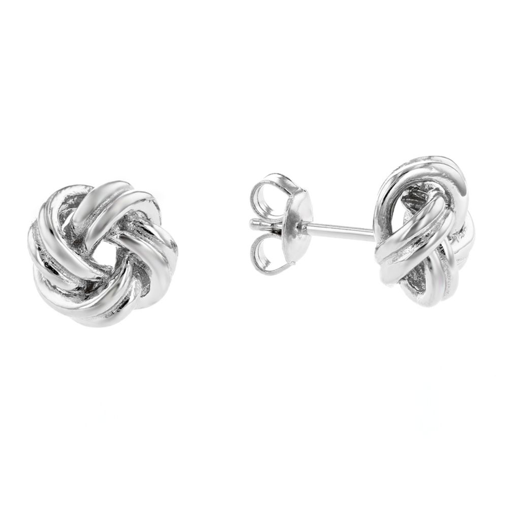 Sterling Silver Love Knot Earrings, 9.5mm | Borsheims
