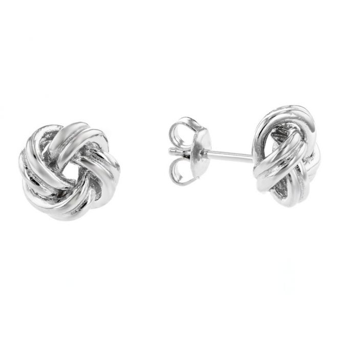 Sterling Silver Love Knot Earrings, 9.5mm