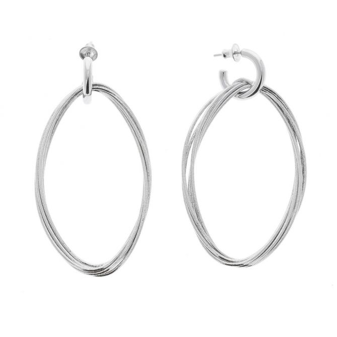 Pesavento Sterling Silver Large Oval DNA Spring Ghiaccio Earrings