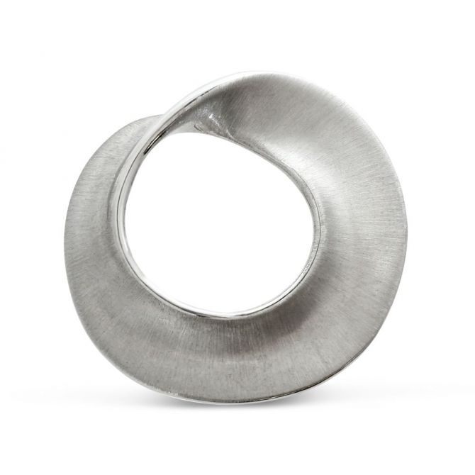 Sterling Silver Matte Twisted Circle Pin