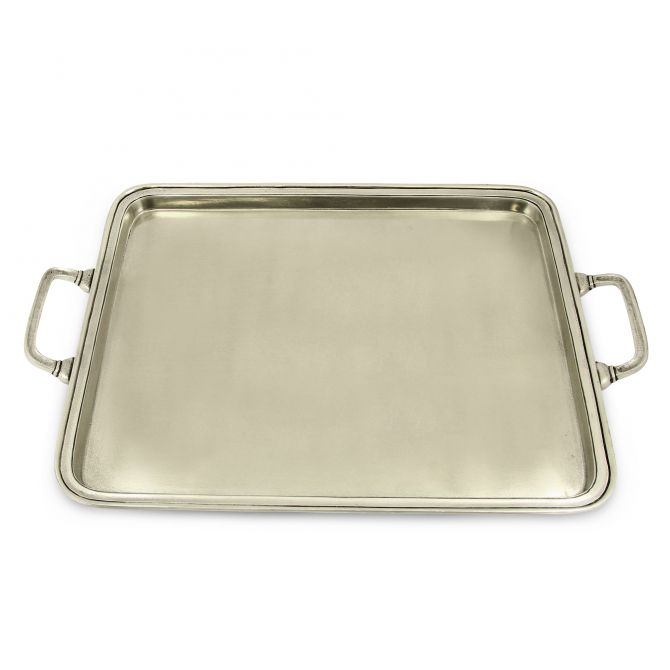 Match Pewter Rectangular Tray with Handles Large