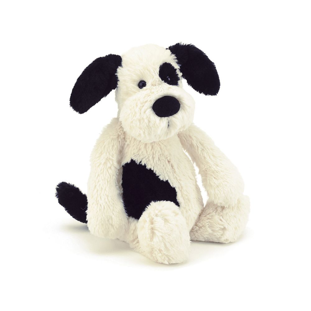 Jellycat Black and White Bashful Puppy, Small Borsheims