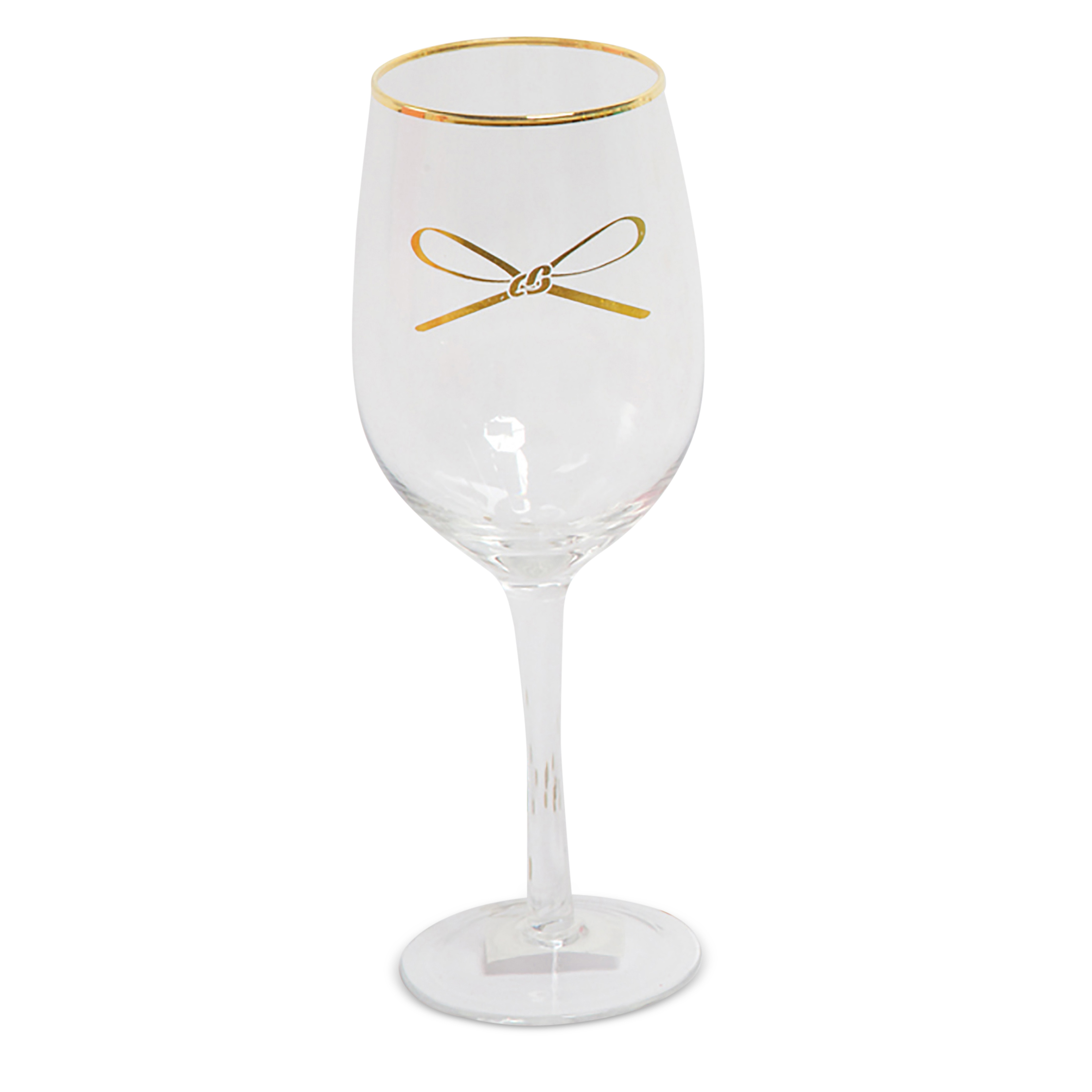 8 Oak Lane Wine Glass Gold Bow Ec007bow Borsheims