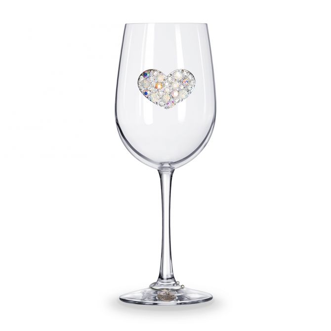 Happy Birthday Jeweled Stemmed Wine Glass