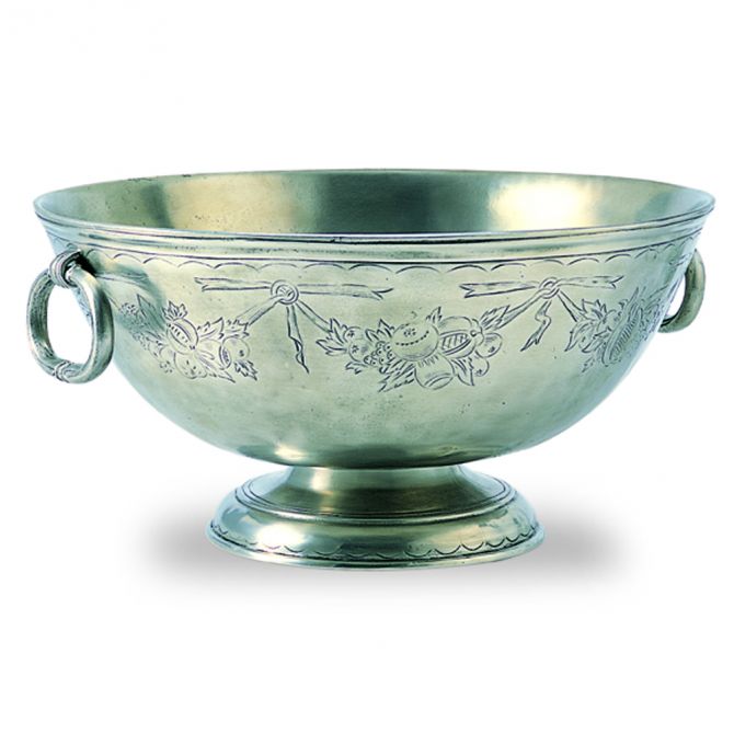 Match Pewter Engraved Footed Bowl