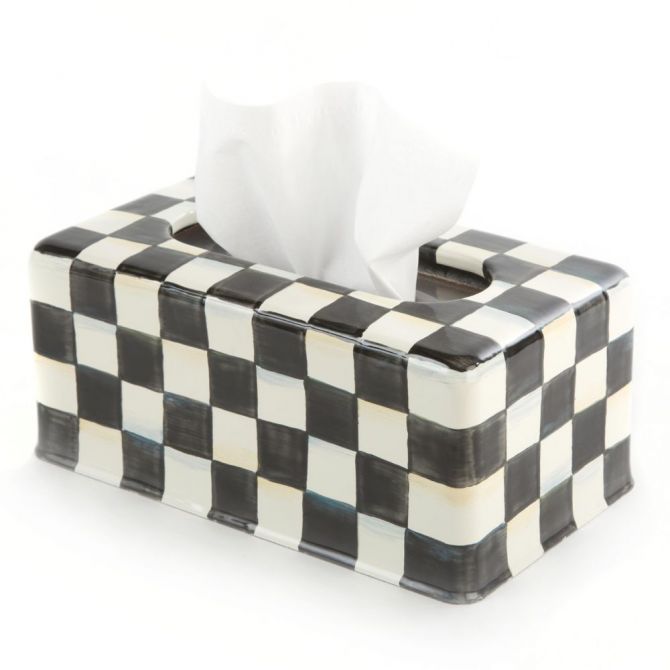 MacKenzie-Childs Courtly Check Standard Tissue Box Cover