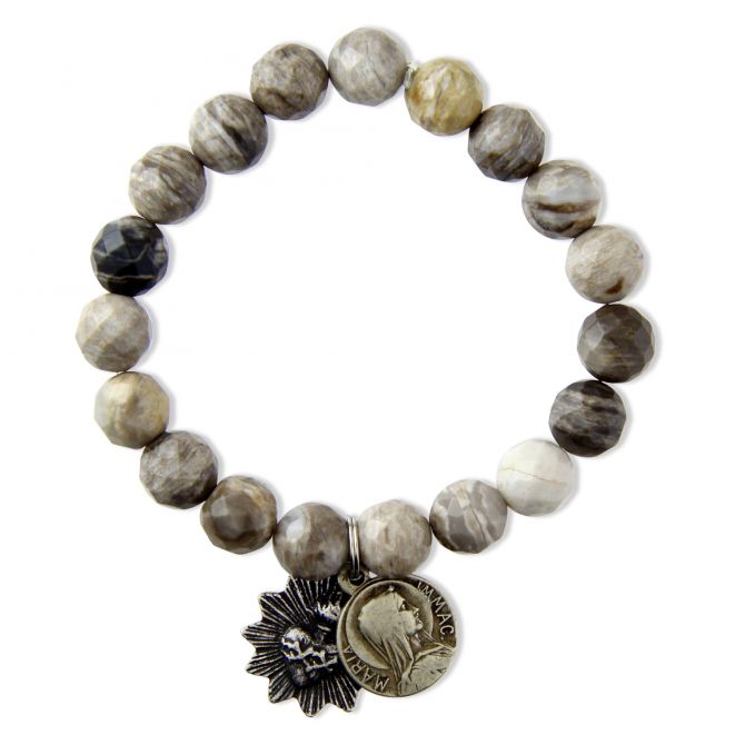 Miracle Icons by Mary Jo Pane Silver Leaf Jasper Bracelet