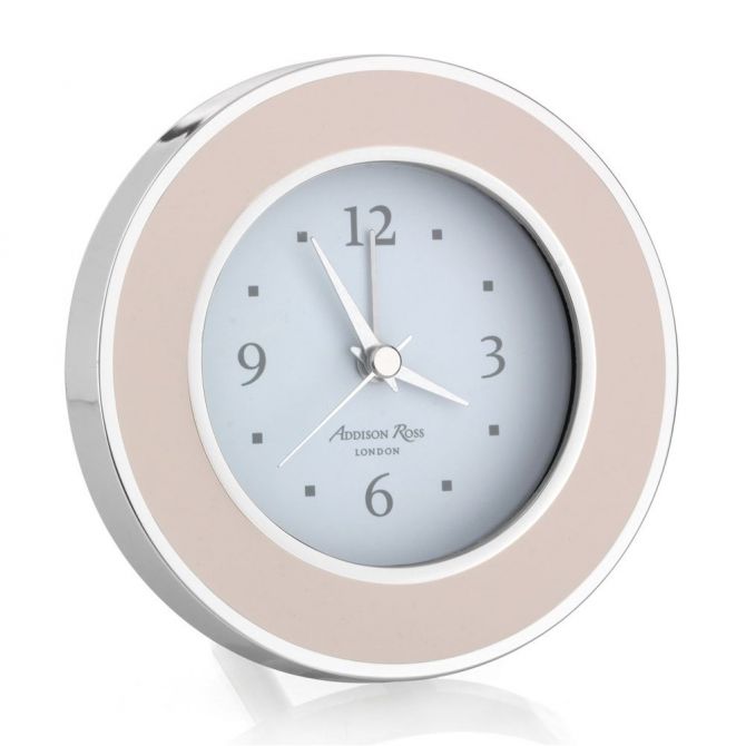 Addison Ross Light Pink & Silver Alarm Clock