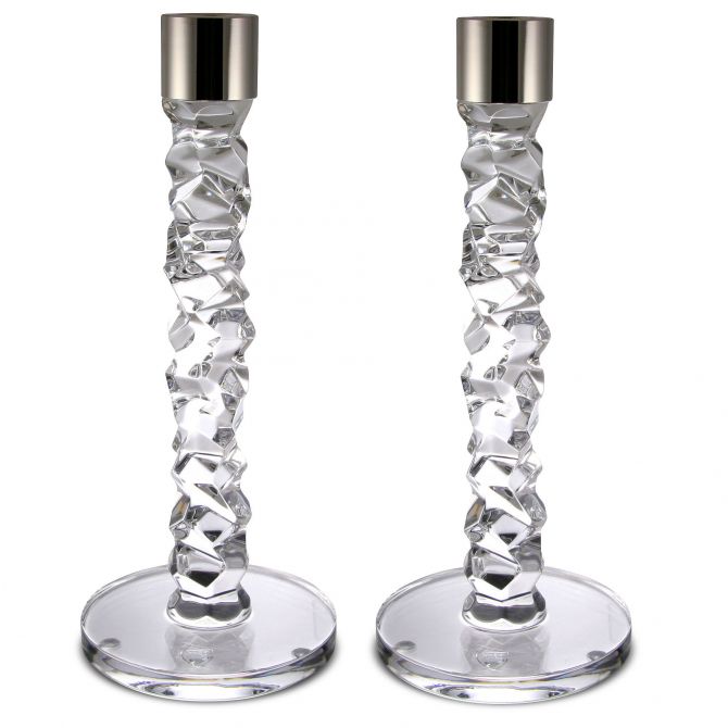 Orrefors Carat Candlesticks Pair, Medium