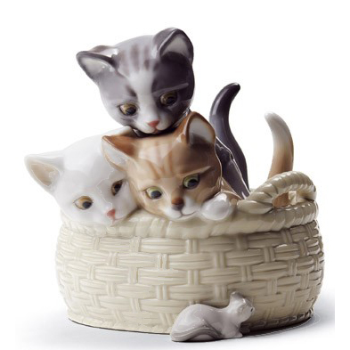 lladro curious kittens