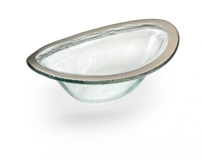 Annieglass Roman Antique Platinum Sauce Bowl