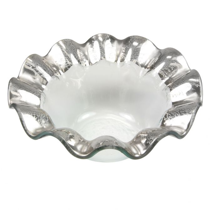 Annieglass Ruffle Platinum Wine Coaster P185 Borsheims