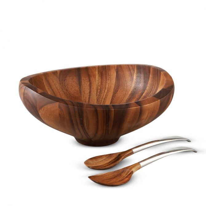 Nambe Butterfly Salad Bowl with Servers