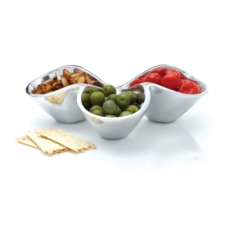 Nambe authentic Vie Triple Snack Set