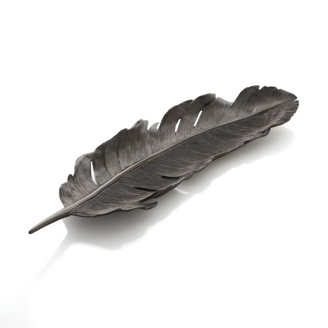 Michael Aram Black Nickelplate Feather Tray