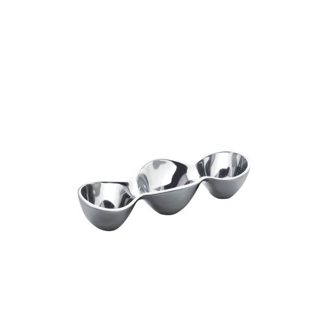 Nambe Triple Condiment Server