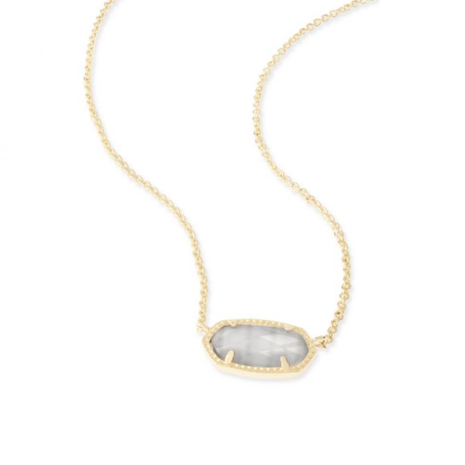 Kendra Scott Elisa Gold Tone Slate Cats Eye Necklace, 15"