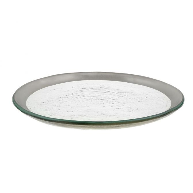 Annieglass Roman Antique Platinum Salad Plate