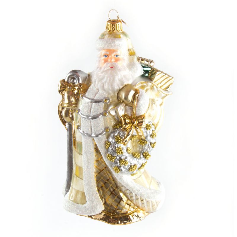 MacKenzie-Childs Winter White Santa Ornament | 53913-55 | Borsheims