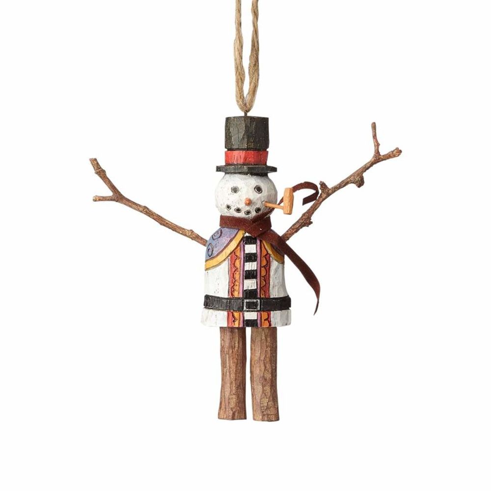 Sticks Snowman with Coat Ornament | Borsheims