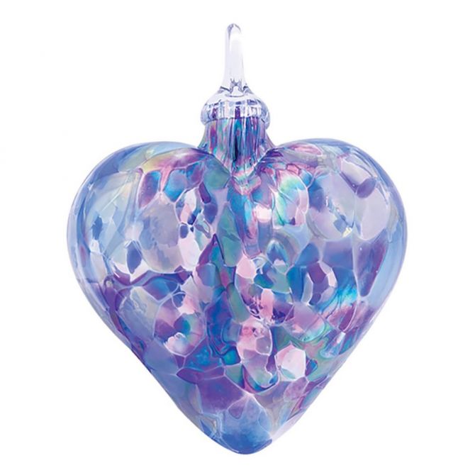 Glass Lavender Classic Heart Ornament