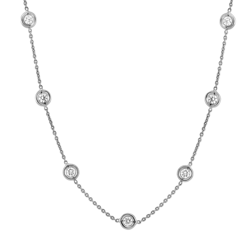 Roberto Coin Diamonds by the Inch Necklace in White Gold, 2.55 cttw ...