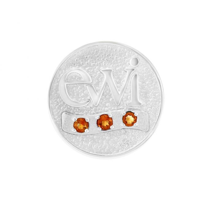 EWI Chapter Board Pin Sterling Silver with Citrines