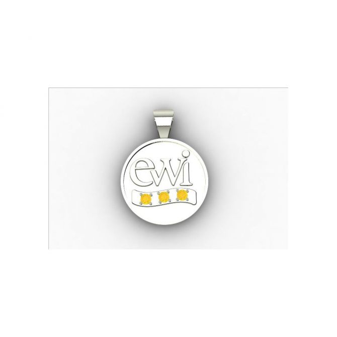 EWI Chapter Board Charm Sterling Silver with Citrines