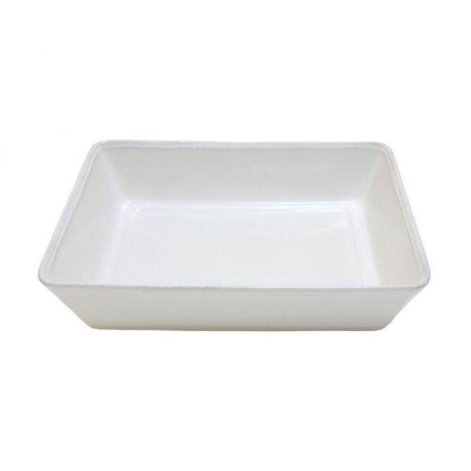 Costa Nova Friso White Rectangular Baker, 9.75"