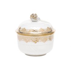 Herend Fish Scale Gold Covered Sugar Bowl