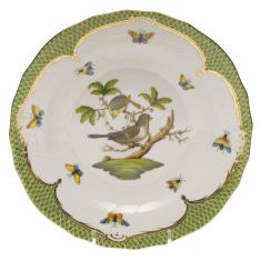 Herend Rothschild Bird Green Border Dessert Plate, Motif 1
